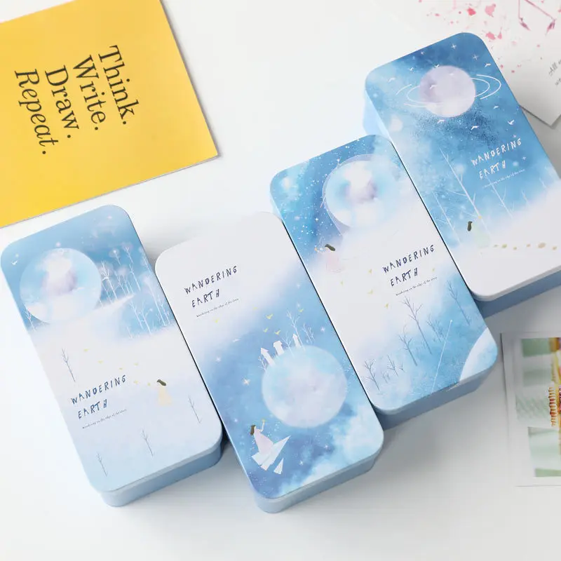 

Jingying shang Korean-style Color Storage Box Desktop Creative Double Layer Tinplate Debris Students Stationery Finishing Box Ir