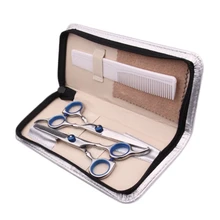Hair Scissors Set 6 Inch Cutting Thinning Styling Tool Salon Hairdressing Shears Regular Flat Teeth Blade with Bag