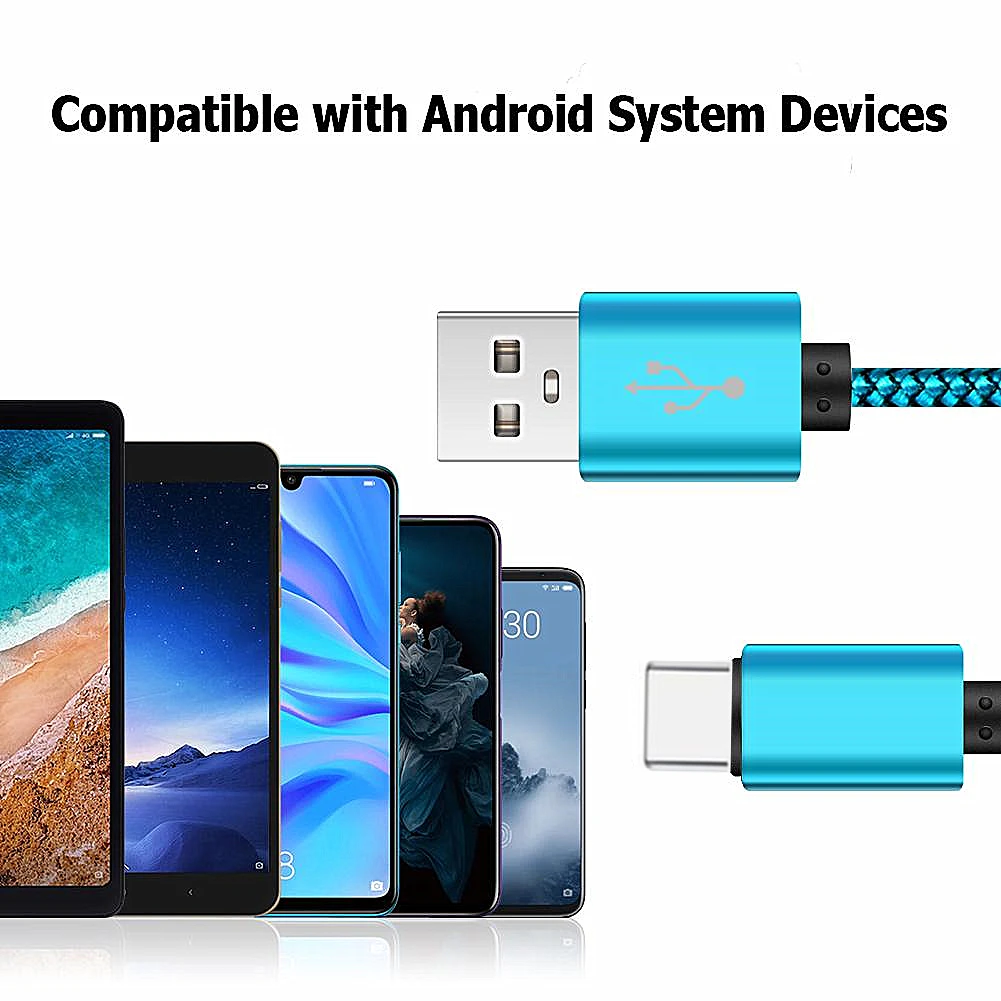 Кабель USB Type C для Samsung A50 A80 Huawei P30 Lite OnePlus 7 Pro шнур быстрой зарядки телефона Honor 20 9X 10 8