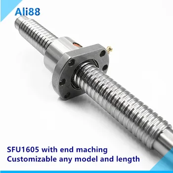 

C7 Ballscrew SFU1605 800 850 900 950mm ball screw швп 1605 lead screw with Ballnut End Machined with BK12BF12 for CNC parts