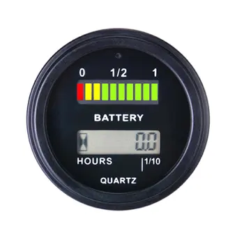 

Battery Indicator Battery Voltmeter Indicator with Hour Meter for Motorcycle Atv Chronograph Electricity Meter