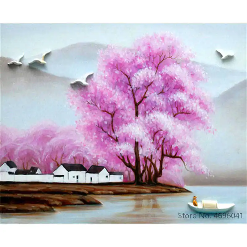 Картина по номерам рамки Раскраска по номерам домашний декор картины пейзаж дерево цветок украшения RSB8415