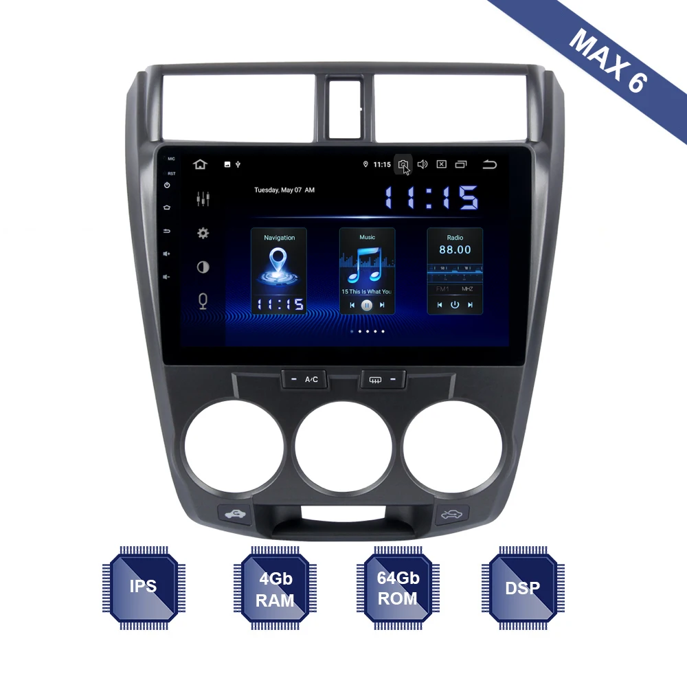 Автомобильный Автомагнитола 2 Din Android 9 0 для Honda City 2008 2009 2010 2011 2012 радио навигация GPS