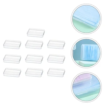 

10pcs Disposable Mask Storage Box Mask Temporary Container (Transparent)