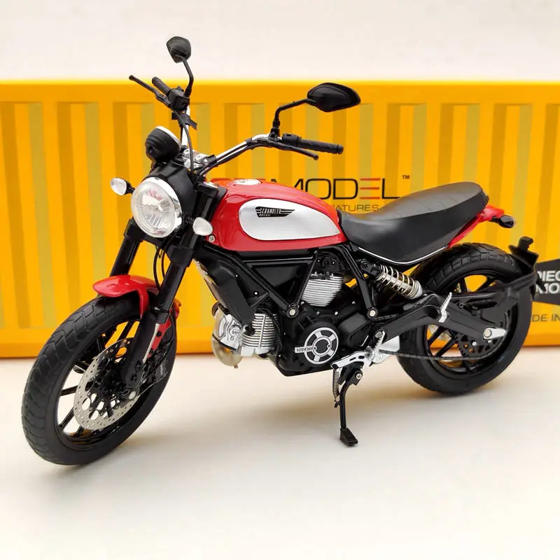 نماذج بلاستيكية معدنية مصقولة 1:12 لسيارات D~cati Scrambler Icon 803CC 2015 Rosso TSMMC004 دراجة نارية مجموعة ألعاب هدية حمراء