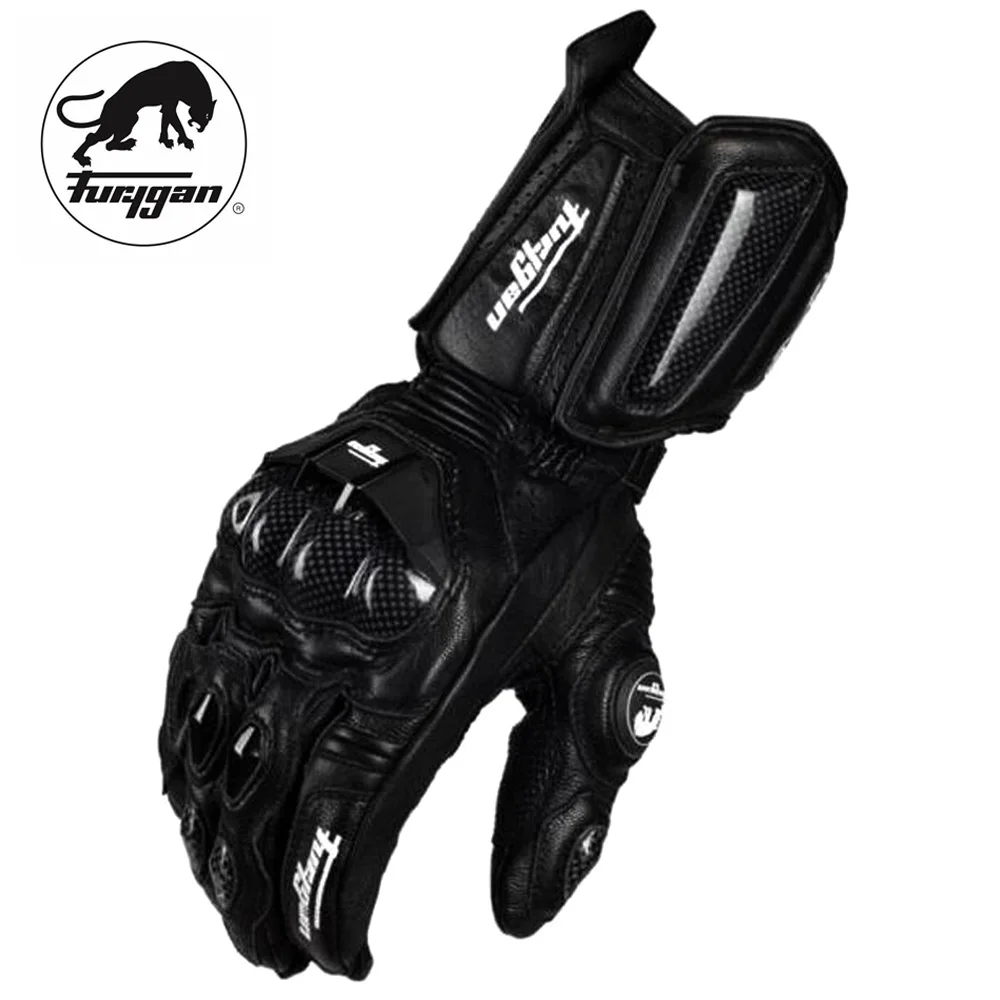 Мужские мотоциклетные перчатки, кожаные перчатки из сплава для мотокросса - Цвет: black