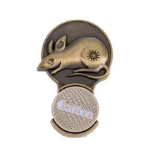 1 шт. портативный сплав Магнитный Мяч для гольфа маркер с шляпой клип Китайский Зодиак аксессуары для гольфа