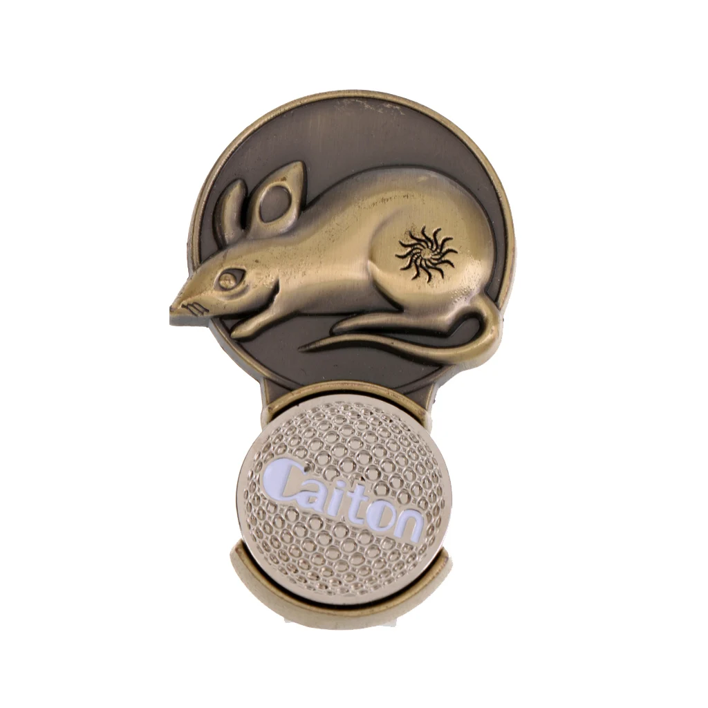

1 Piece Portable Alloy Magnetic Golf Ball Marker with Hat Clip Chinese Zodiac Golf Accessory