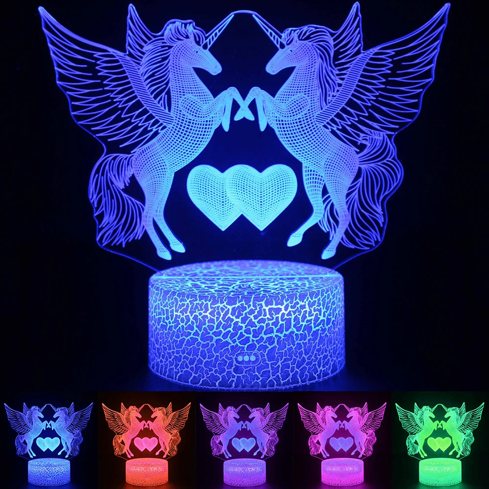  Unicorn Lamp Night Light Pegasus 3D Led Lamps Night Light LED Night Light Decor Led light Lamp Led  - 4000207242523