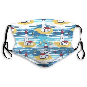 

Lighthouse Landscape Pattern Unisex Anti-Pollution Mask Dust Mask with Filter Mask Black