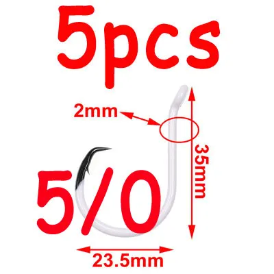 5 шт. Высокоуглеродистая сталь колючая светящаяся Круг Осьминог крюк офсетный сом крючки на окуня тяжелые Slatwater рыболовные крючки 4/0-8/0 - Цвет: 5pcs size 5-0