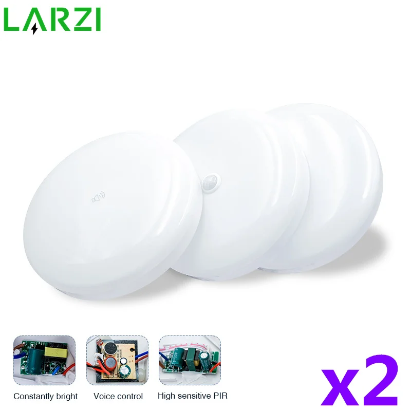 2pcs/lot LED Ceiling Light 12w 24w PIR Motion Sensor Lamp Surface Mounted Auto Smart Sounds Control 110V 220V Round Panel Light