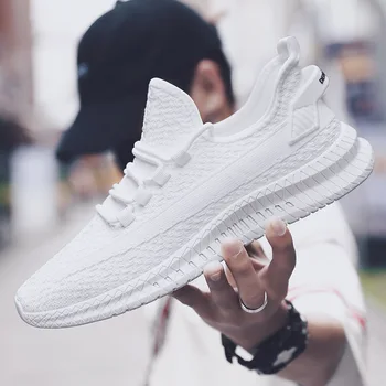 

Man Casual Shoes Light Fashion Sneakers Summer Breathable Flyknit Walking Shoes Outdoor Trend Flats Footwear