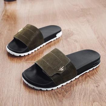 

Summer Indoor Slippers Men Fashion Bathroom Slippers for Man Black Beach Men Casual Shoes Top Quality Guests Slippers Man