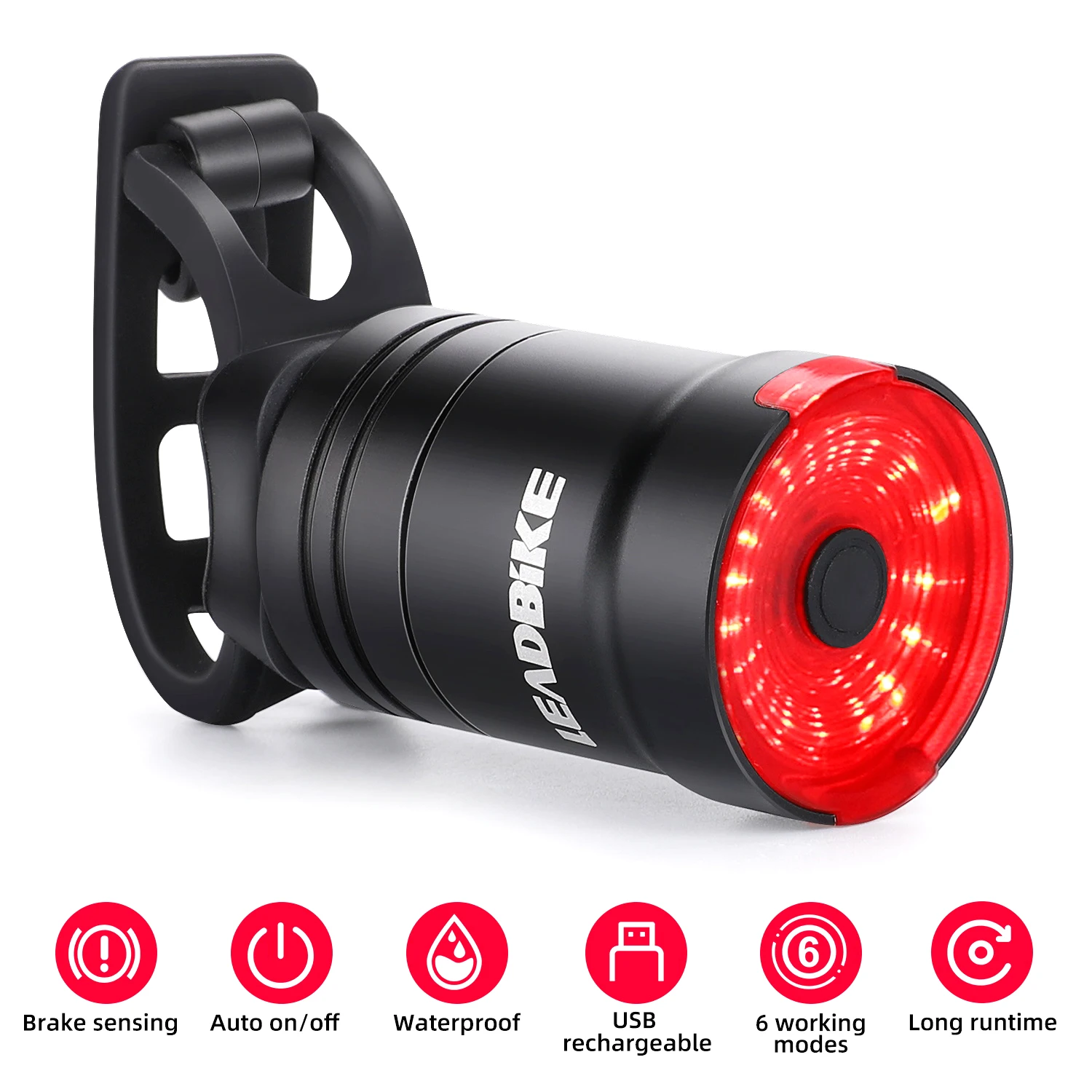 

LEADBIKE Bicycle light Smart Auto Brake Sensing Light Waterproof LED Charging Cycling Taillight Bike Rear Light Mtb Accessories