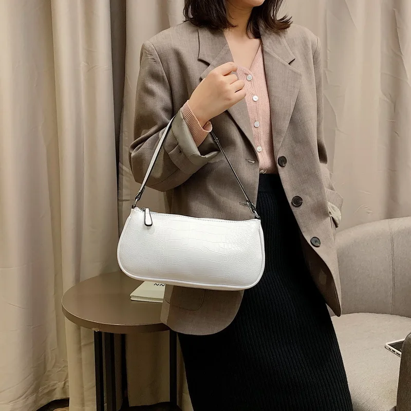  2019 New Fashion Crocodile Pattern Shoulder Women Bag Hand Bag Personality Wild Fashion Patent Leat - 4000144985108
