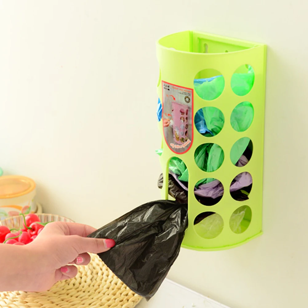 Пластиковый пакет настенный диспенсер монтируемый мешок для мусора корзина для хранения настенный ящик для хранения мусора для домашнего кухонного органайзера