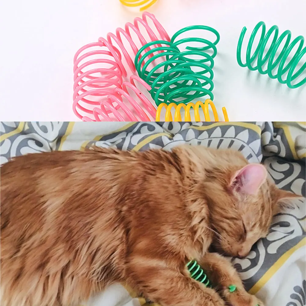 10 шт. Забавный котенок кошка играющая игрушка прочный яркий цвет пружины товары для домашних животных