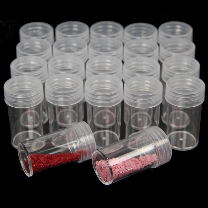 

PDMDOG 5/10/30/60 Bottles Diamond Painting Accessories Container Bottles Diamond Painting Tools Crystal Bead Storage jar