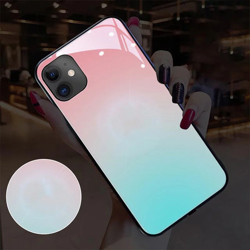 Флэш чехол для телефона Apple iPhone 12 11 XR XS Pro Max 7 8 Plus задняя крышка звуковое акустическое управление защита