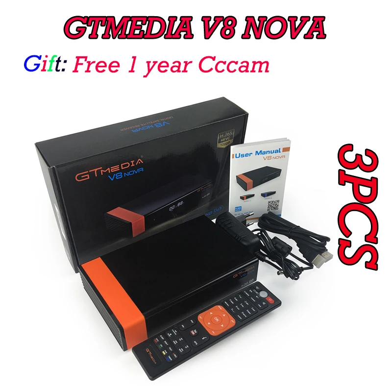 

GTMEDIA V8 Nova DVD S2 Free 2 Year Spain Europe cccam Server 1080p Satellite Receiver satfinder gtmedia V8 box tv same as v9