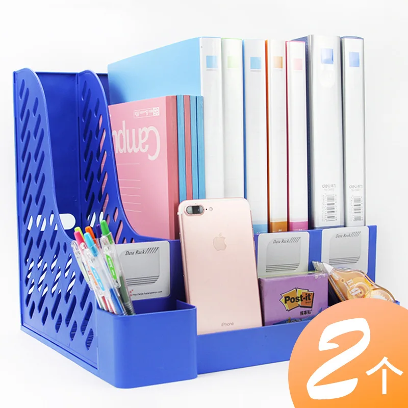 

2 PCS File Holder Multilayer Four Bar Folder Storage Box Bookshelf Simplicity Table Students Book Stand Stationery Office