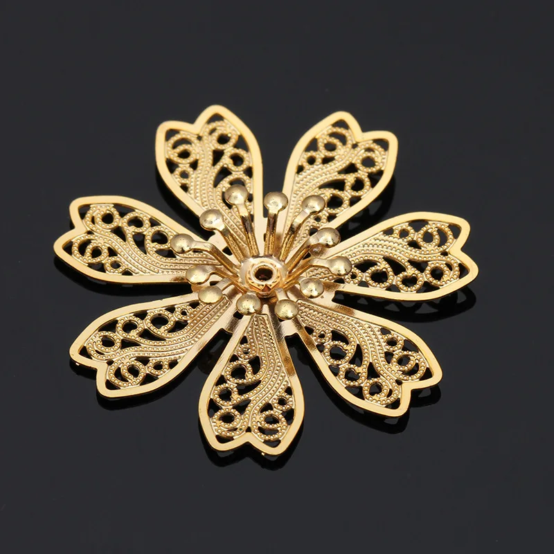 10pcs 28mm Metal Flower Beads Cap Silver Gold Color Filigree Flower Base Bead Cap Charms for Jewelry Making Craft Components DIY 10pcs 28mm Metal Flower Beads Cap Silver Gold Color Filigree Flower Base Bead Cap Charms for Jewelry Making Craft Components DIY