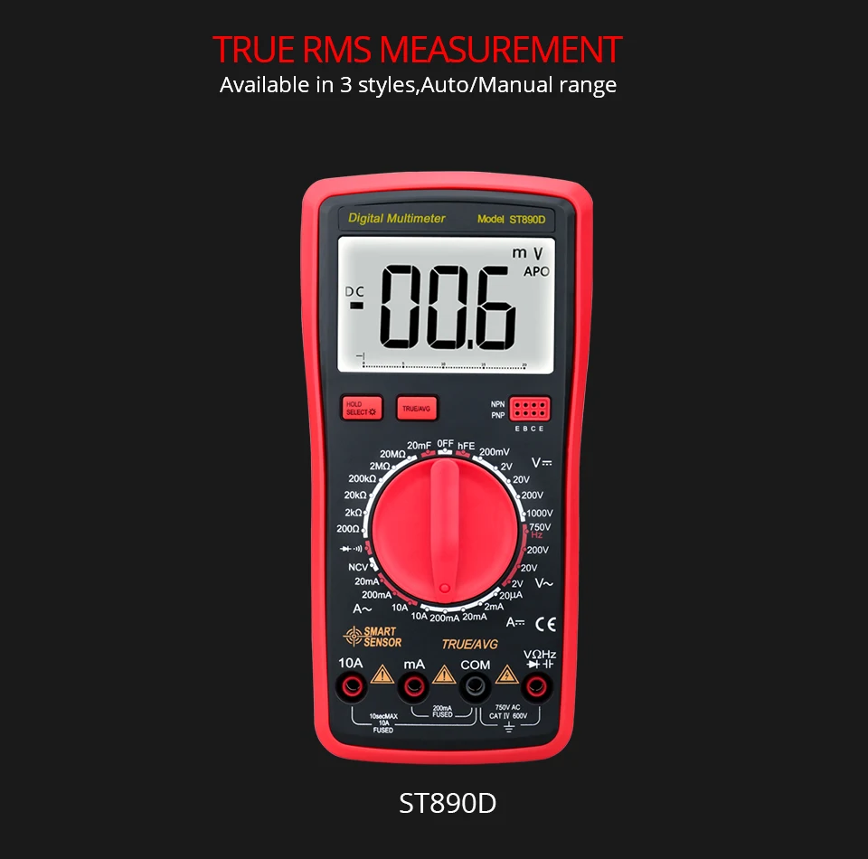 Digital Multimeter NCV Voltmeter Ammeter True RMS AC/DC Voltage Current