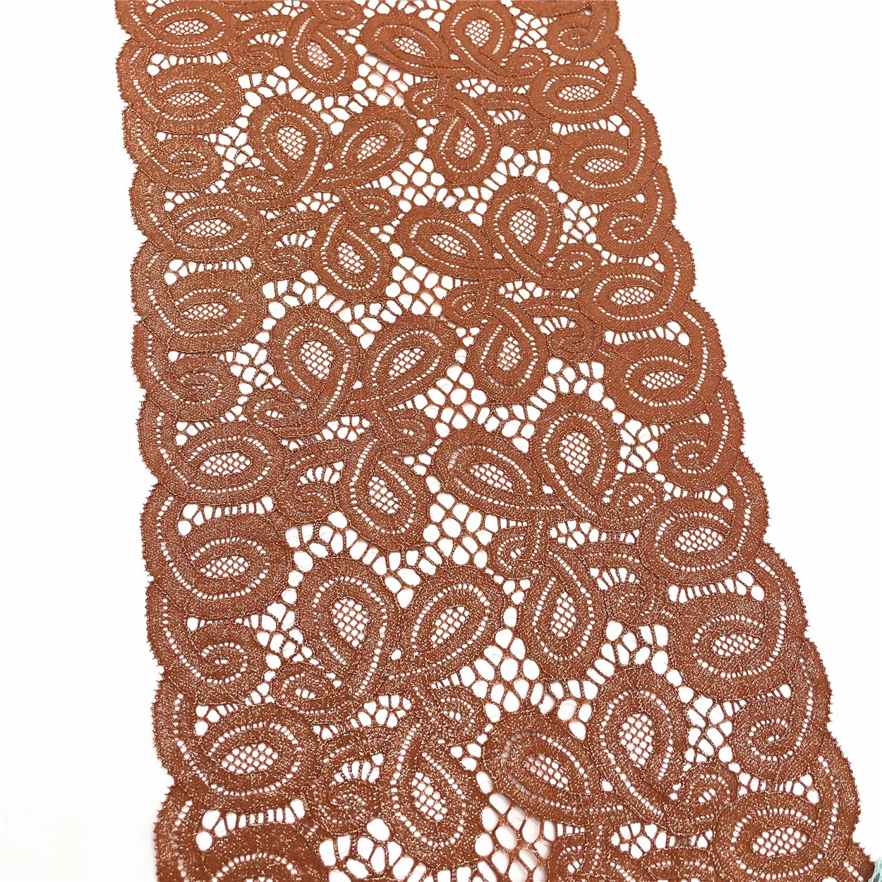 3y/lot Width 9 inch 23cm Tan With Without Foil Elastic Stretch Lace Trim Shimmer 3