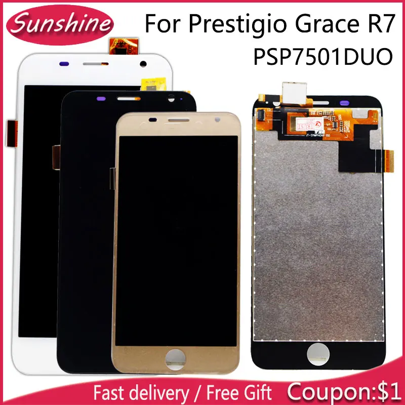 100% протестированный psp7501 Duo сенсорный экран ЖК дисплей для Prestigio Grace R7 PSP7501DUO в