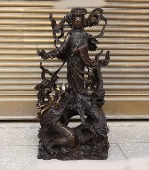 

christmas Chinese Buddhism Temple bronze Dragon kwan-yin GuanYin Bodhisattva buddha statue new Year