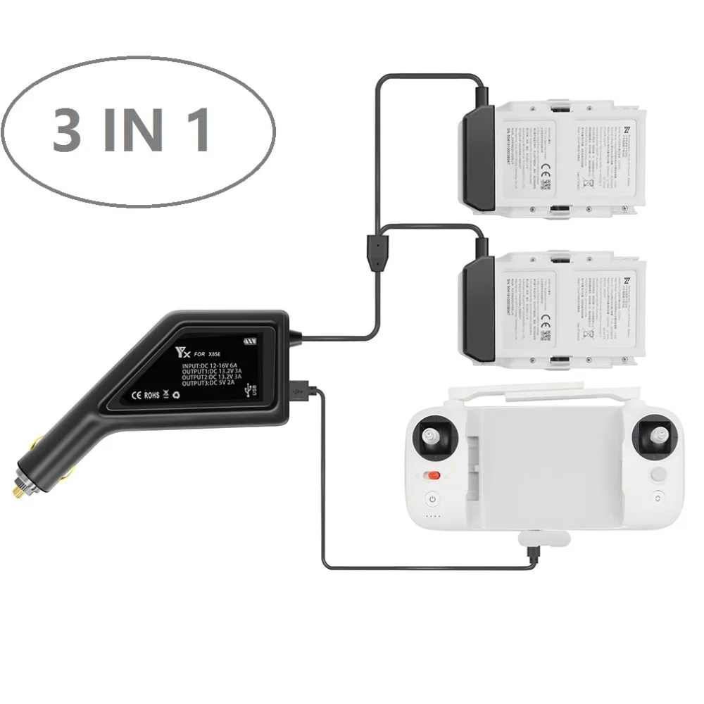 3 in 1 FIMI X8 SE Дрон автомобиля Зарядное устройство 2-в-1/3-в-1 мульти-Зарядное устройство экономит время - Цвет: 3 in 1