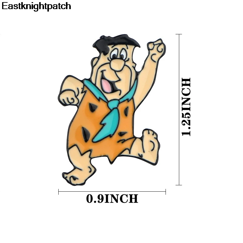Забавный мультфильм Flintstones Броши милые эмалированные булавки джинсовые куртки нагрудные булавки дети для сумки, бейджи ювелирные изделия коллекция подарков E0898