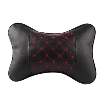 

Memory Foam Chair Armrest Pad Comfy Car Breathable Seat Headrest Bone Pillow Neck Protection Red Line Seat