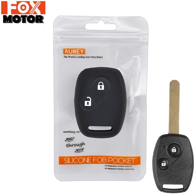 jingyuqin Carbon Fiber Silicone Car Remote key Case Fob For HONDA Accord Civic C
