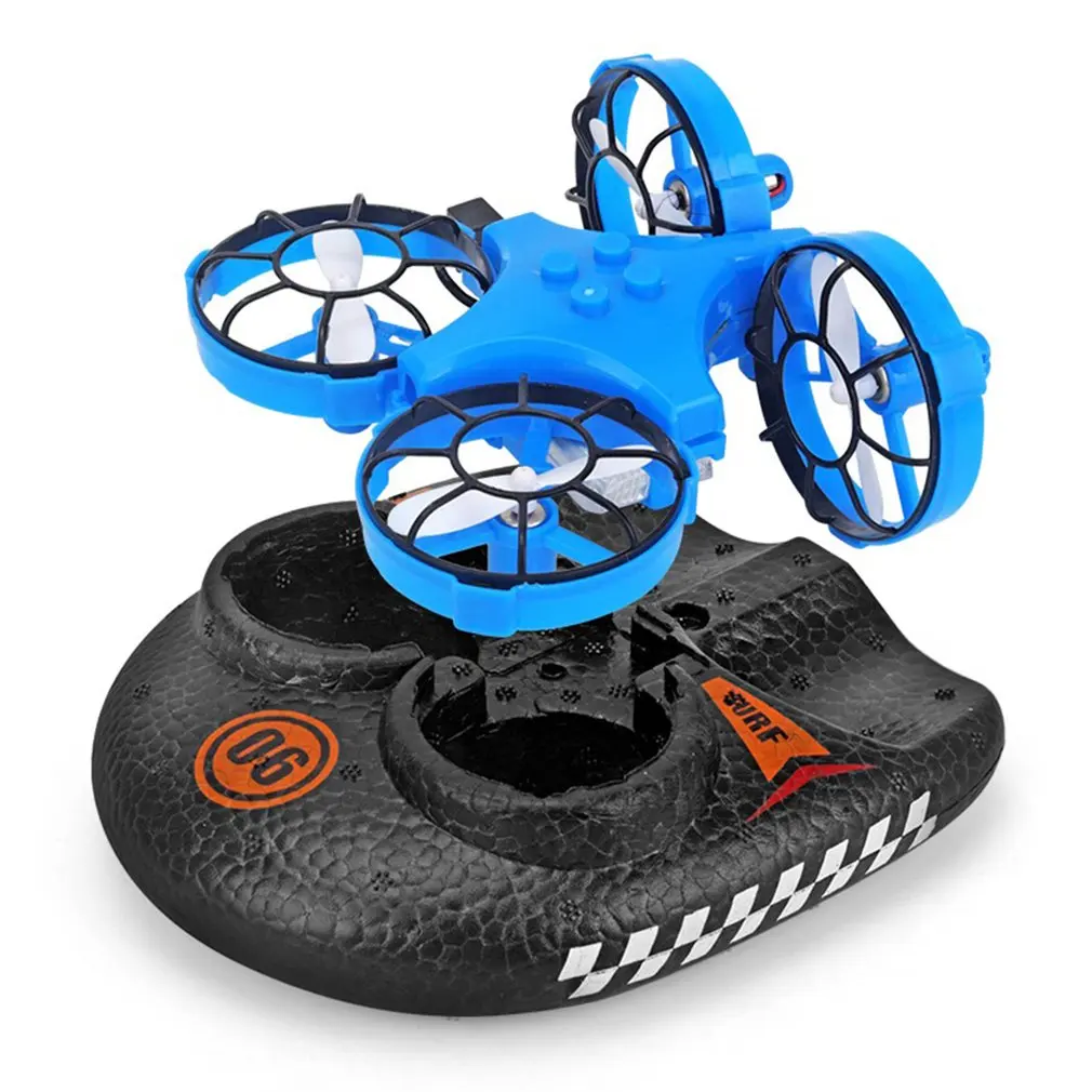 

RC Quadcopters Water Land And Air Four-Axis Aircraft Hovercraft Three-in-one Multi-function Toy One-button Tumbling Mini Drone
