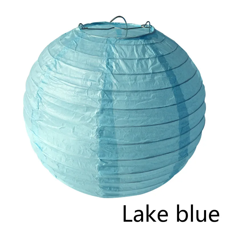Lake blue 10-40 см Китайский бумажный фонарь принадлежности для новогодних праздников, дня рождения, свадьбы, вечеринки, украшения, подарок, ремесло, DIY Lampion фонарь - Цвет: Lake blue