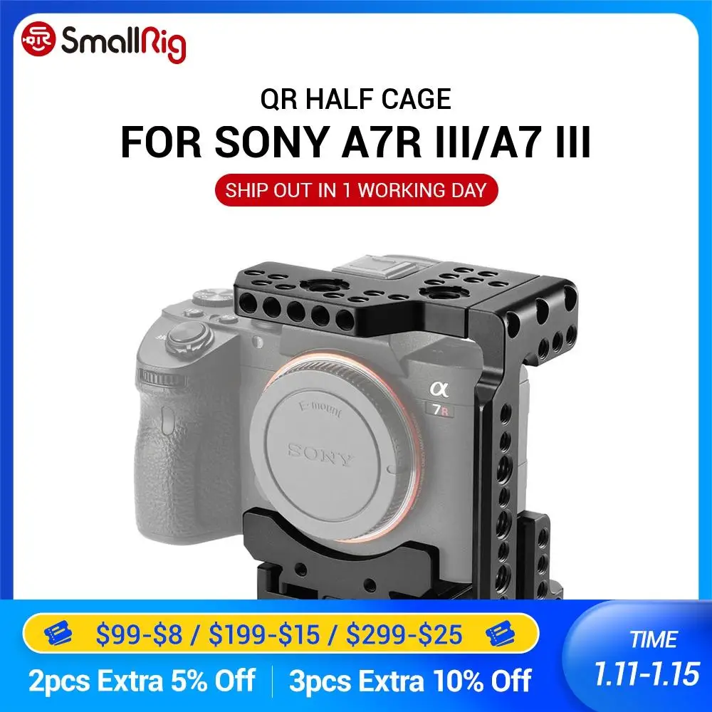 SmallRig DSLR камера A7M3 A7M2 клетка БЫСТРОРАЗЪЕМНАЯ половинная с пластиной Manfrotto для Sony