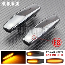 Indicador lateral dinámico Led para coche, luz de señal de giro para Infiniti EX25 EX35 EX37 FX35 FX37 FX50, Nissan Fuga Pathfinder Murano Skyline