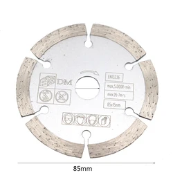 Mini hoja de sierra Circular para cortar madera, para ranurar hormigón, corte en seco, mármol, 85 Mm, 10mm/15mm, 1 ud.