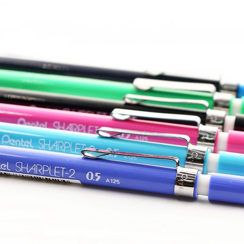 5 шт. Pentel Sharplet-2 A125-P механический карандаш menurut pensil bergerak 0,5 мм японский черный/синий/зеленый/светильник синий/розовый цвет