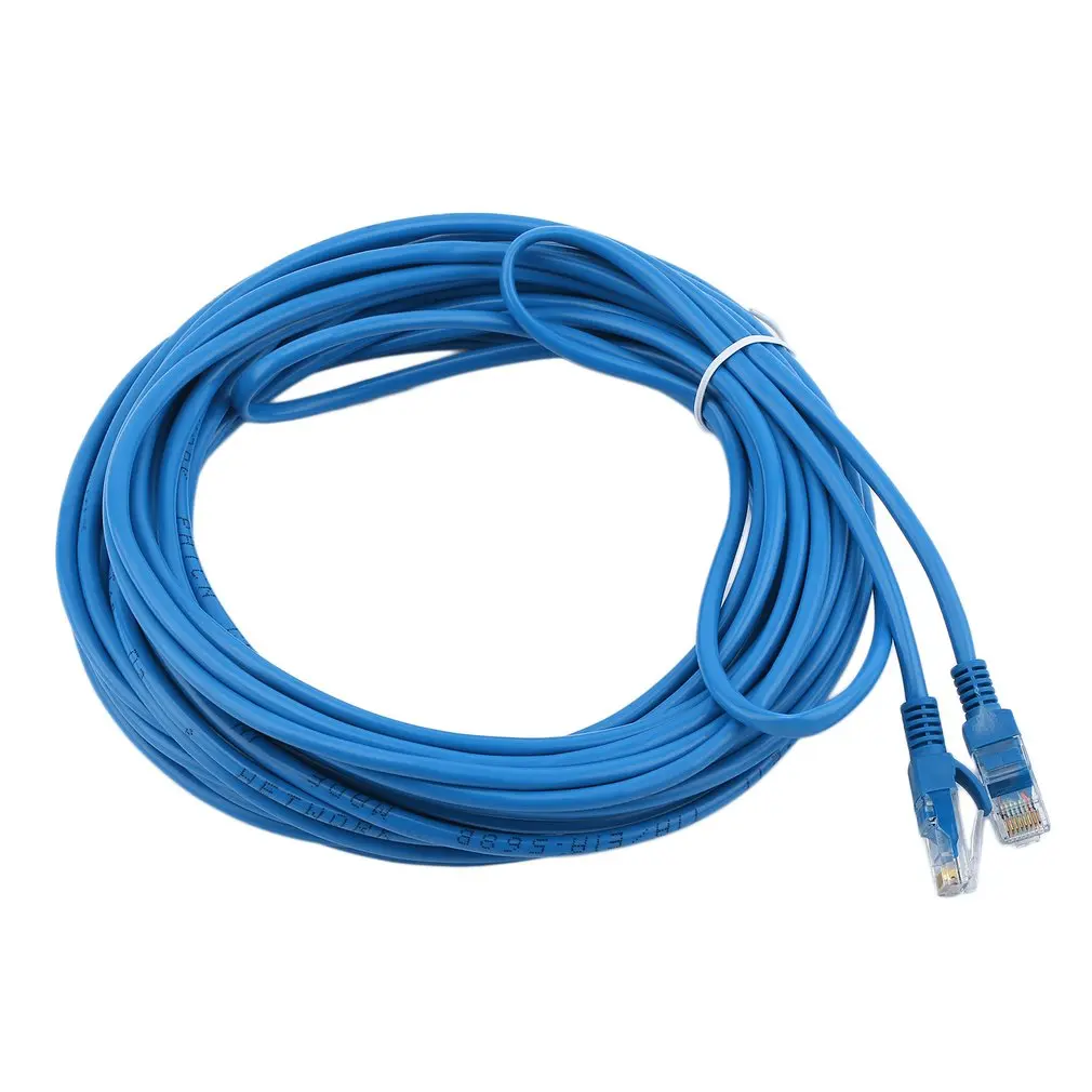 Лидер продаж года 50FT RJ45 CAT5 CAT5E Ethernet сетевой маршрутизатор соединительный кабель, шнур синий 15 м
