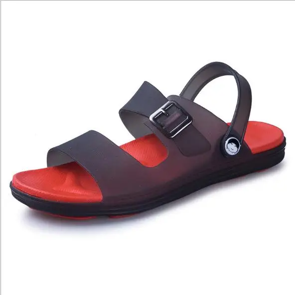 40-45 новые пляжные мужские сандалии обувь с открытым носком крутые модные мужские туфли из прозрачного пластика летние мужские сандалии повседневная обувь для студентов - Цвет: sandals