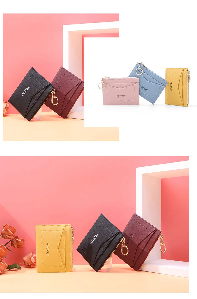 WEICHEN кошелек женский короткий на молнии Zero кошелек Forever Young сумка для карт мини кошелек