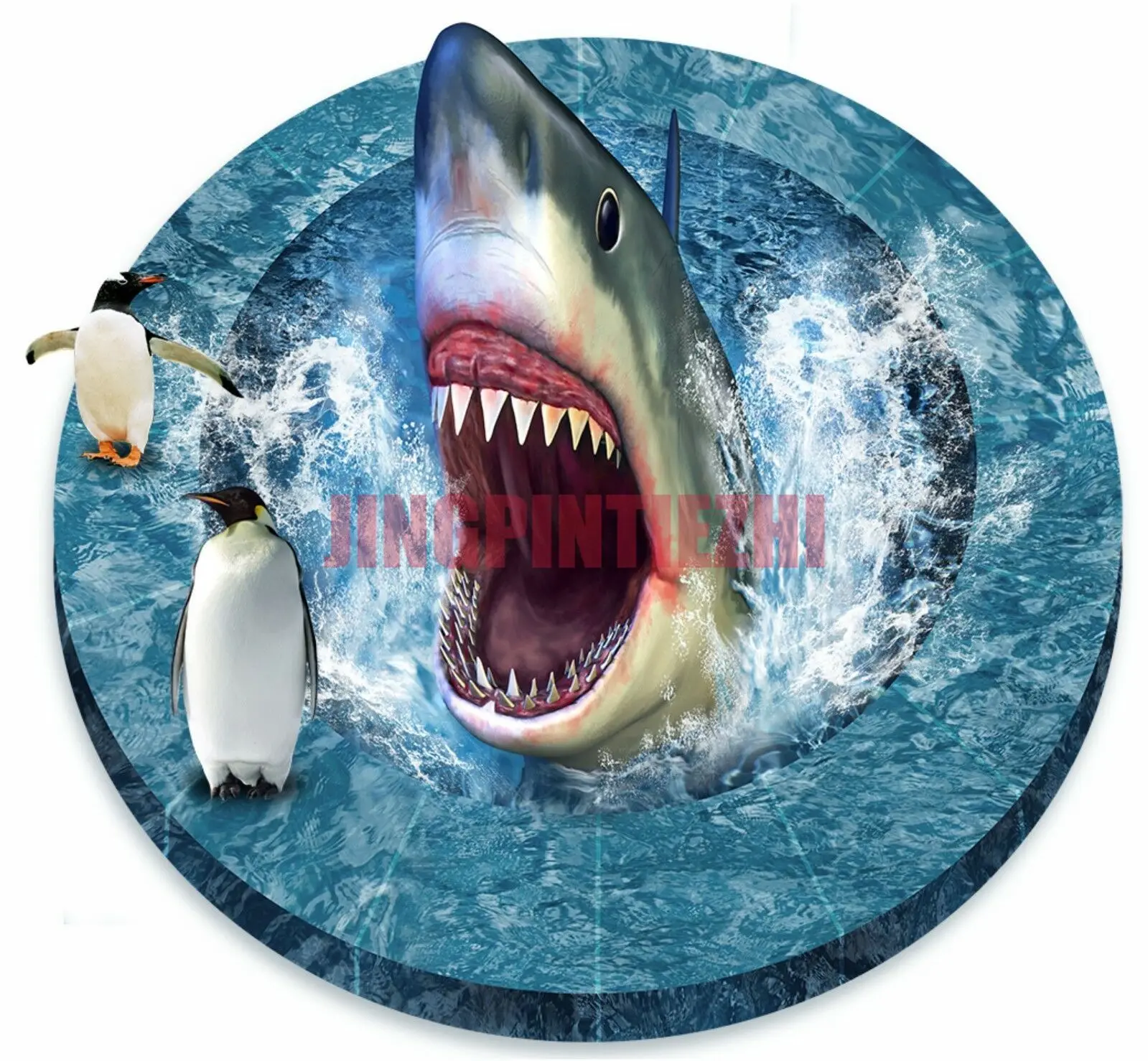 

Personality Car Sticker Under World Shark Attack Penguin 3D Sticker Vinyl Decal Racing Helmet Motorcycle Stickers