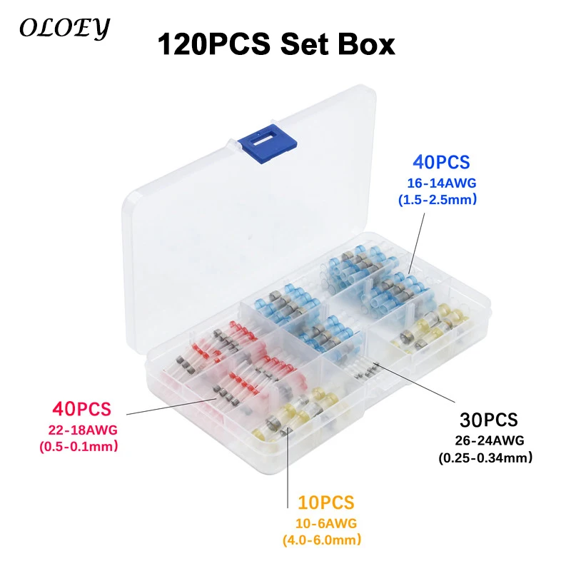 50/100/120 шт Терминатор электрический набор для электриков терм усадочная соединители проводов припоя рукава Водонепроницаемый быстро стыковой терминалы
