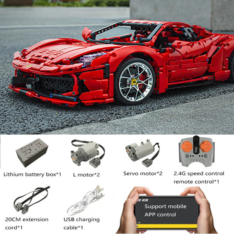 В наличии совместимый с 42125 Ferrari 488 458 Super racing car строительные блоки кирпичи игрушки