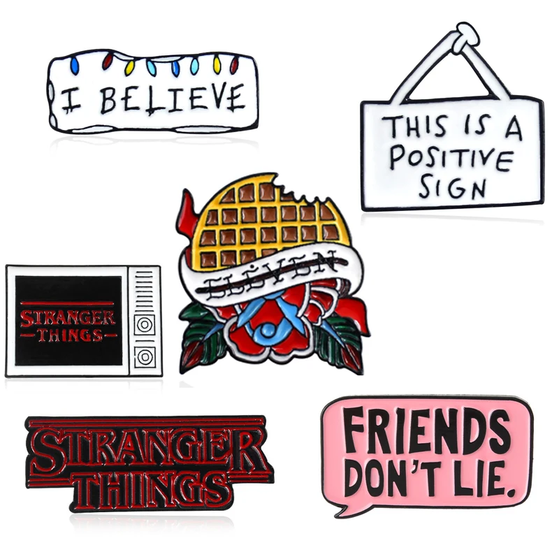 Брошь с эмалью STRANGER THINGS брошь в стиле сериала Eleven значок Друзья не лжут для
