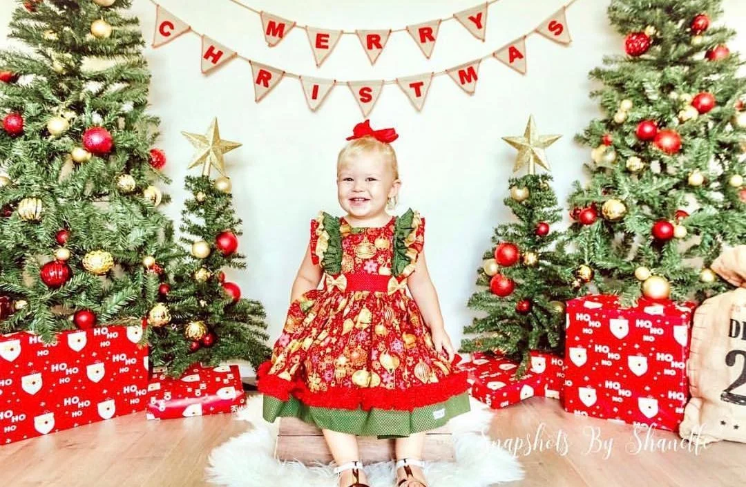 Рождественское платье для маленьких девочек, От 0 до 3 лет платье трапециевидной формы с оборками и бантом, одежда принцессы
