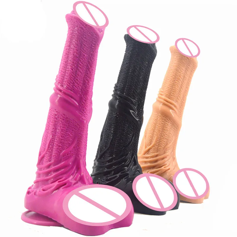 New  Huge Dildo Horse Penis with Suction Cup Soft Silicone Sex Toys for Women Masturbator Anal Massage M